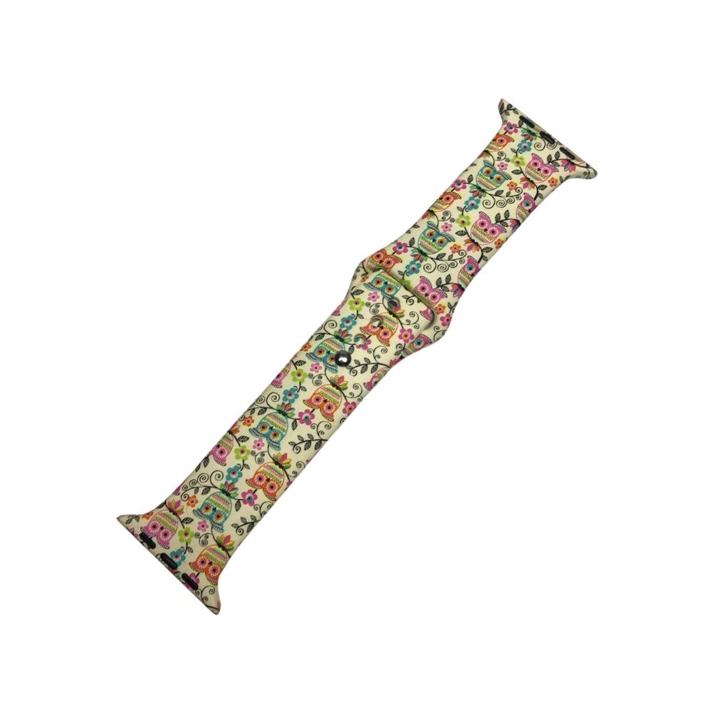 Ivory Multicolor Owl Floral Band - 42mm 44mm Medium Large